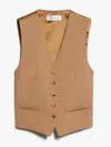 Max Mara Zuai Wool Canvas Waistcoat Camel