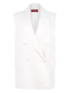 Max Mara Mayte Double-breasted Sleeveless Blazer In White