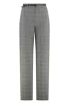 Max Mara Studio Mazurca Prince Of Wales Motif Wool Trousers In Gray