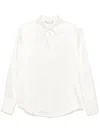 Max Mara Buttoned-cuff Long Sleeves Top With Pointed Collar In White