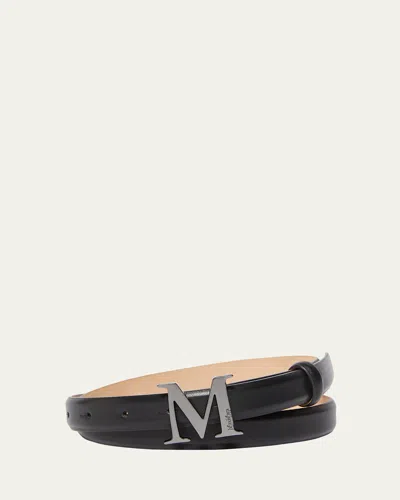 Max Mara Maxmara M Classic Logo Belt Black