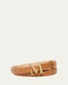Max Mara M Classic Logo Belt Rust In Tobacco