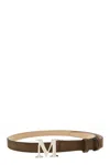 Max Mara Mclassic20s - Monogram Leather Belt In Brown