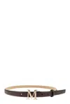 Max Mara M Monogram Leather Belt In Brown