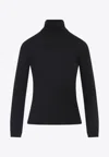 Max Mara Turtleneck Long-sleeved Knitted Top In Black
