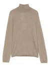 Max Mara Beige Turtle Neck Sweater In Multi