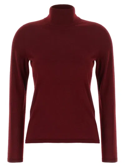 Max Mara Meana Cashmere Turtleneck Sweater Long Sleeves In Red