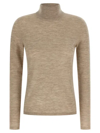Max Mara Meana Turtleneck Sweater In Brown