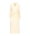 Max Mara Linen And Silk Canvas Overcoat Dresses White In White