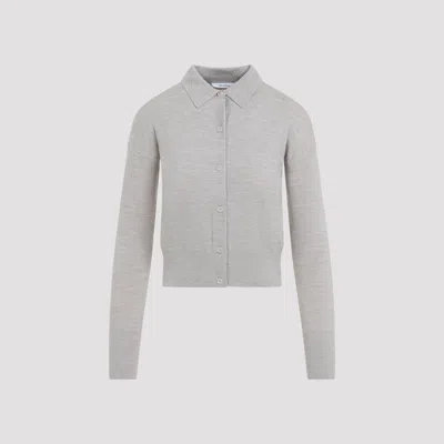 Max Mara Medeola Knit Polo Sweater In Gray
