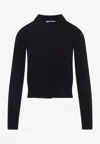 Max Mara Knit Cardigan Long Sleeves Ribbed Hem In Black