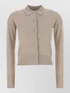 Max Mara Medeola Stretch Wool Blend Knit Cardigan In Brown