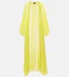 Max Mara Medicea Silk Chiffon Duster Coat In Yellow