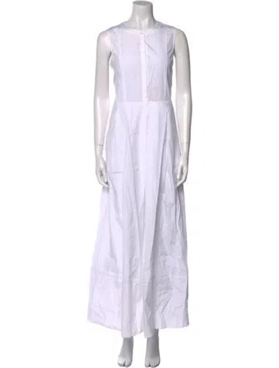 Pre-owned Max Mara Medina Long Dress In White