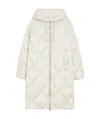 Max Mara Drawstring Hood Long Down Jacket In White