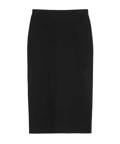 Max Mara Medium And Long Wool Pencil Skirt In Black