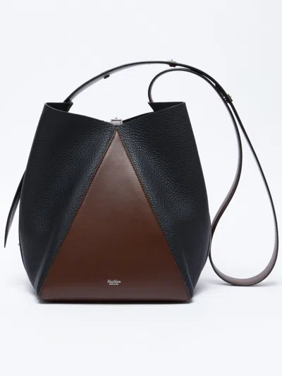 Max Mara Mm Bucket Leather Bag In Hazelnut Brown