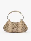 Max Mara Medium Caju Bag In Python-print Leather In Natural