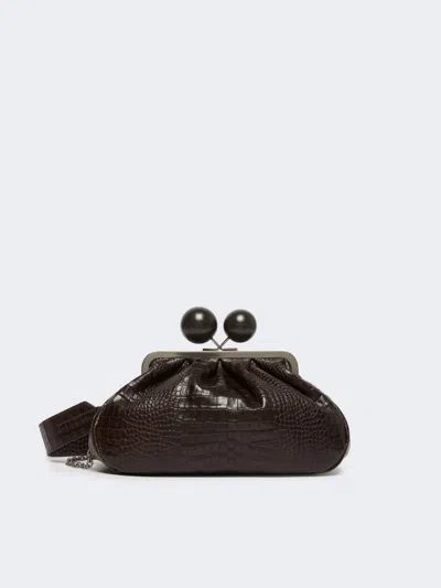 Max Mara Medium Crocodile-print Leather Pasticcino Bag In Brown