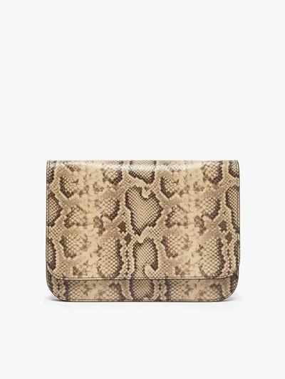 Max Mara Medium Envelope Bag With Python Print In Neutral