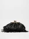 Max Mara Medium Fringed Raffia-look Pasticcino Bag In Black