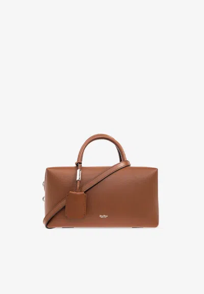 Max Mara Medium Holdall Leather Top Handle Bag In Brown