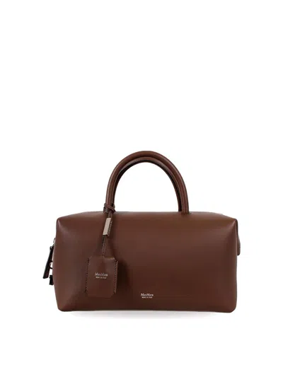 Max Mara Medium Holdallm Top Case Hand Bag In Brown