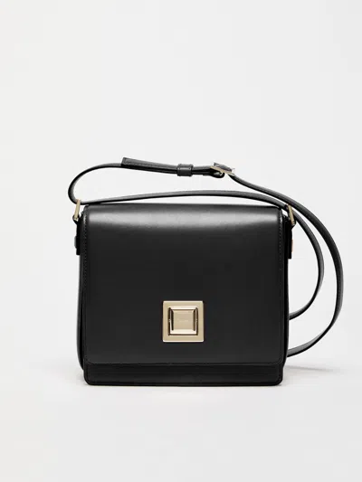 Max Mara Medium Leather Mm Bag In Black