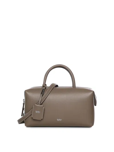 Max Mara Medium Leather Satchel Bag In Brown