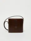 Max Mara Medium Leather Shoulder Bag In Dark Bown