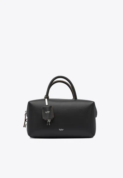 Max Mara Medium Leather Top Handle Bag In Black