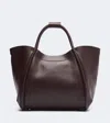 Max Mara Medium Leather Tote Bag In Brown