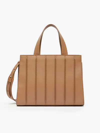 Max Mara Medium Leather Whitney Bag In Camel