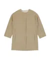 Max Mara Medium Long Coat With Round Neck In Nude