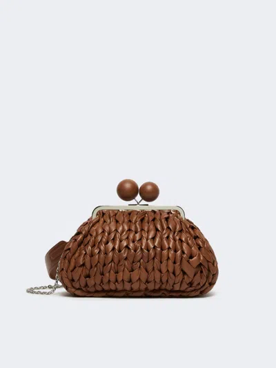 Max Mara Medium Nappa Leather Tricot Pasticcino Bag In Brown