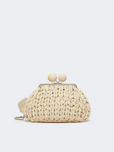 Max Mara Medium Nappa Leather Tricot Pasticcino Bag In White