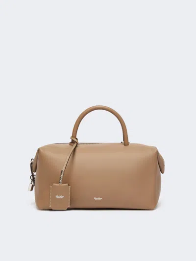 Max Mara Medium Natural Leather Bowler Bag In Brown