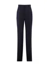 Max Mara Straight High Waisted Trousers In Blue