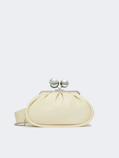 Max Mara Medium Pasticcino Bag In Glossy Nappa Leather In Ivory