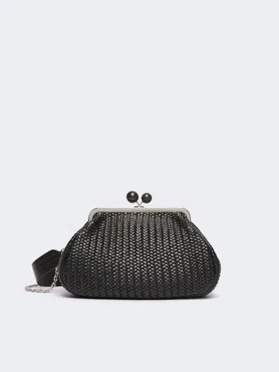 Max Mara Medium Pasticcino Bag In Woven Leather In Black