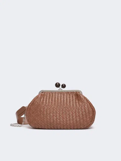 Max Mara Medium Pasticcino Bag In Woven Leather In Brown