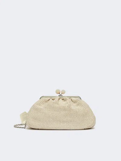 Max Mara Medium Raffia-effect Pasticcino Bag In Gray