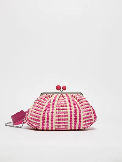Max Mara Medium Raffia-look Jacquard Pasticcino Bag In Pink