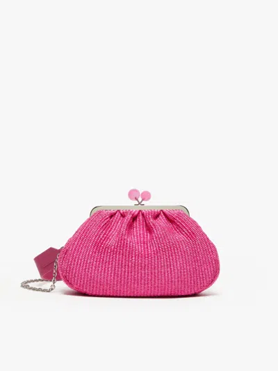 Max Mara Medium Raffia-look Pasticcino Bag In Fuchsia