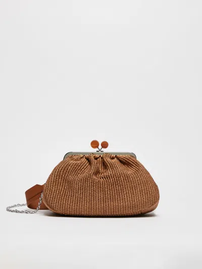 Max Mara Medium Raffia-look Pasticcino Bag In Brown