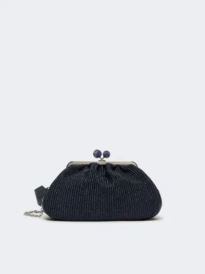 Max Mara Medium Raffia-effect Pasticcino Bag In Blue
