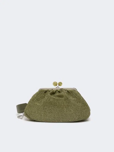 Max Mara Medium Raffia-effect Pasticcino Bag In Green