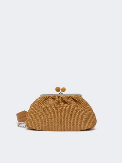 Max Mara Medium Raffia-effect Pasticcino Bag In Orange