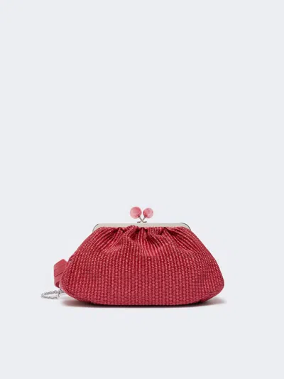 Max Mara Medium Raffia-effect Pasticcino Bag In Pink