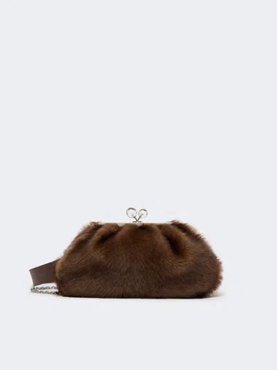 Max Mara Medium Sheepskin Pasticcino Bag In Brown